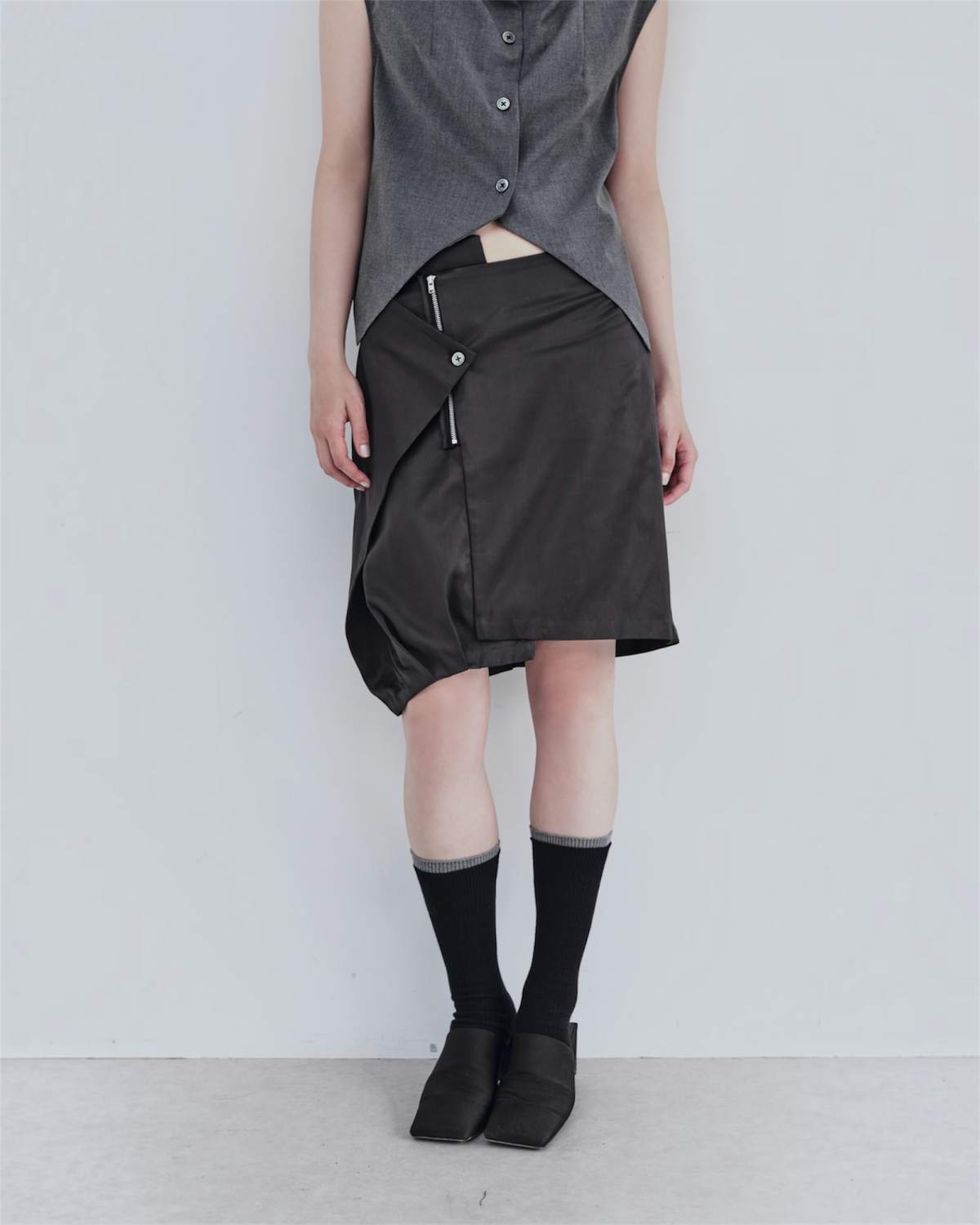OFFSET WRAP SKIRT