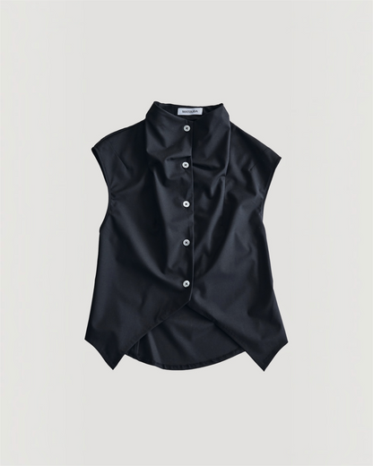 HIGH NECK BUTTON TOP