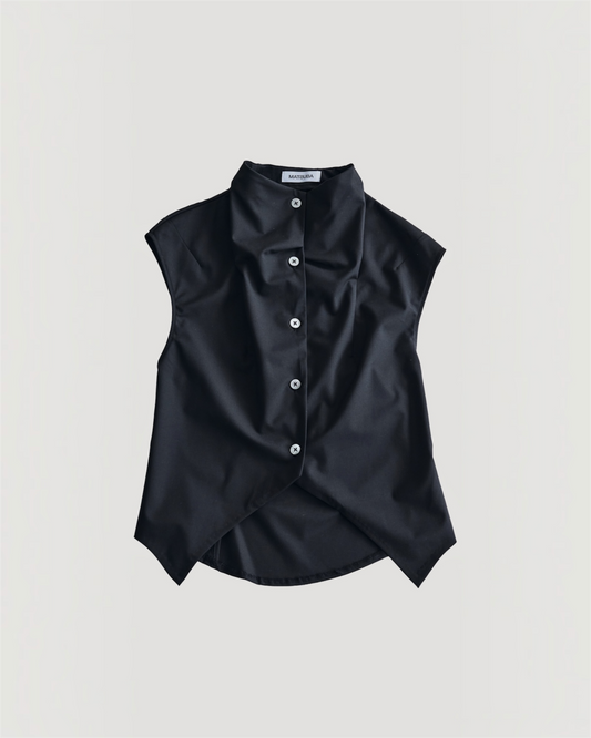 HIGH NECK BUTTON TOP