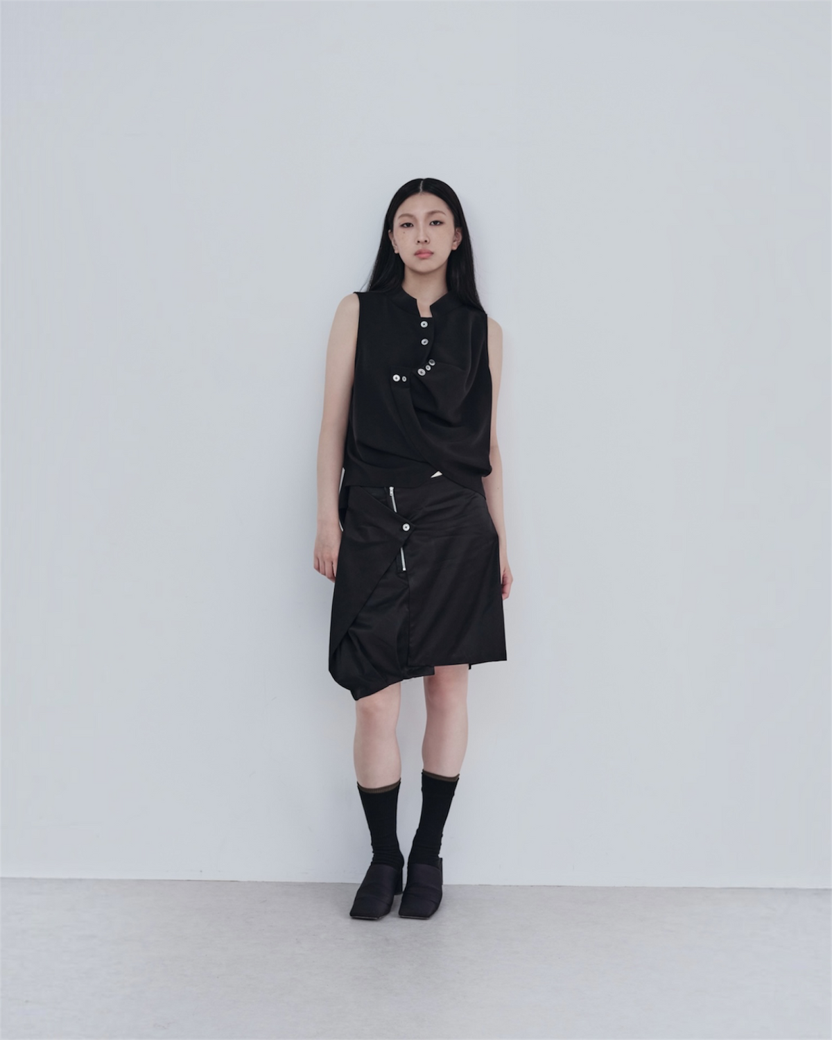 OFFSET WRAP SKIRT
