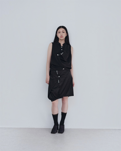OFFSET WRAP SKIRT