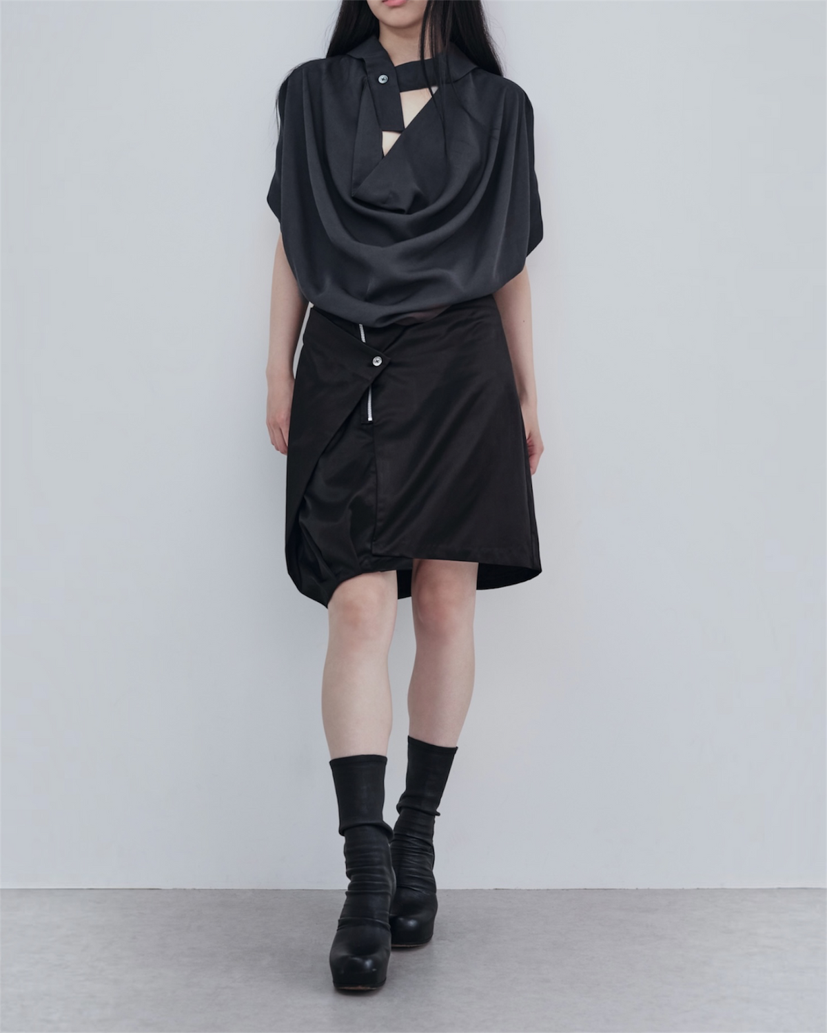 OFFSET WRAP SKIRT