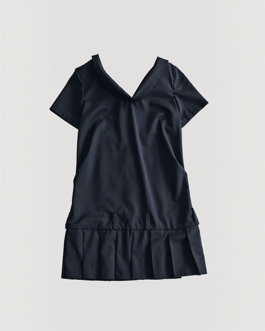 LOW WAIST PLEATED DRESS