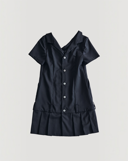 LOW WAIST PLEATED DRESS
