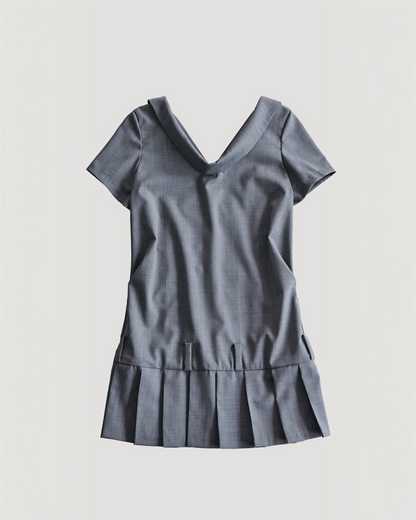 LOW WAIST PLEATED DRESS