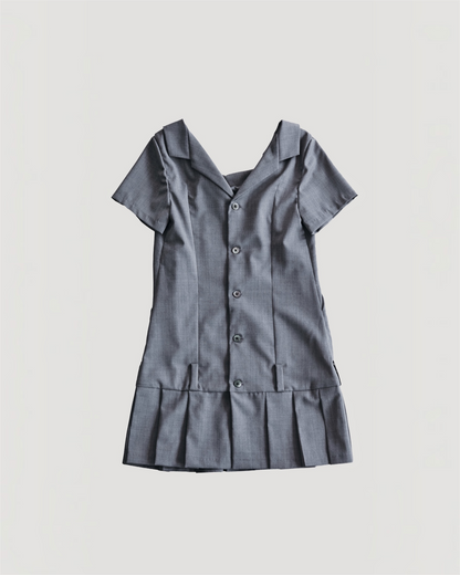 LOW WAIST PLEATED DRESS
