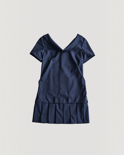LOW WAIST PLEATED DRESS