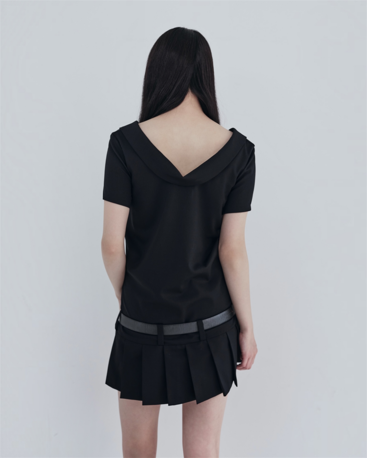 LOW WAIST PLEATED DRESS